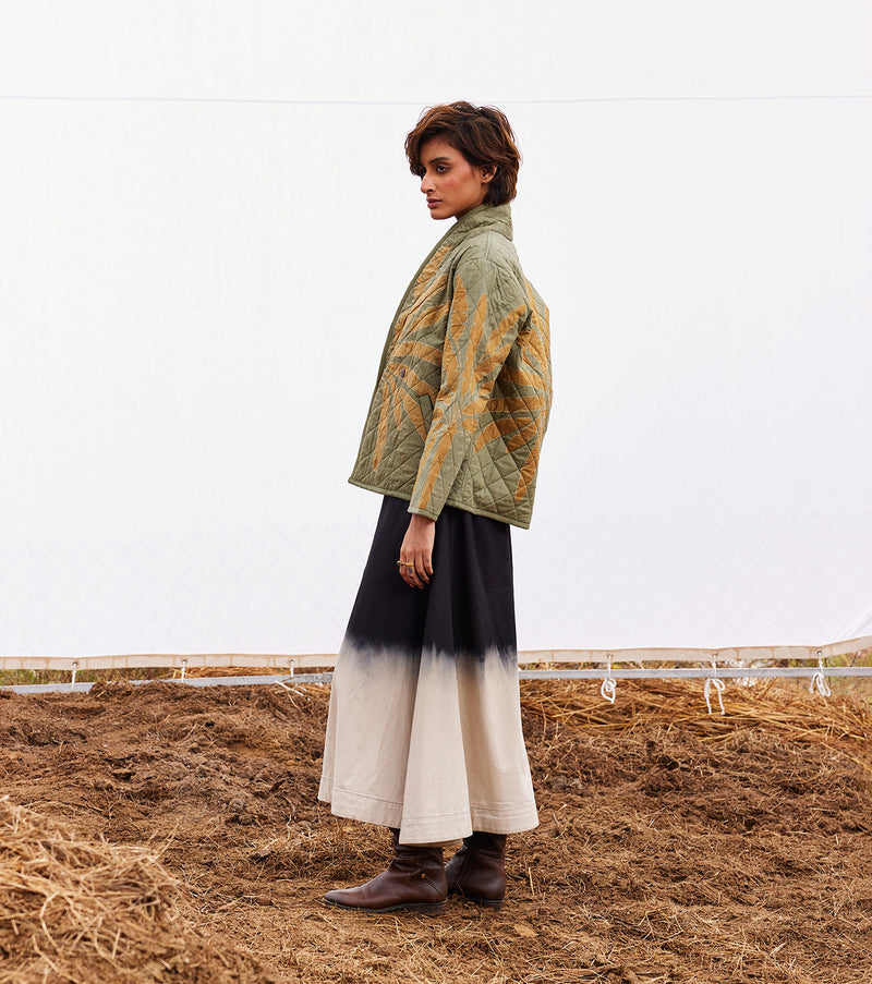 Lawn jacket cotton by Khara Kapas in green for women Worldwide