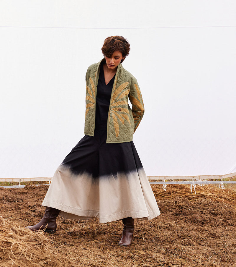 Lawn jacket cotton by Khara Kapas in green for women Worldwide