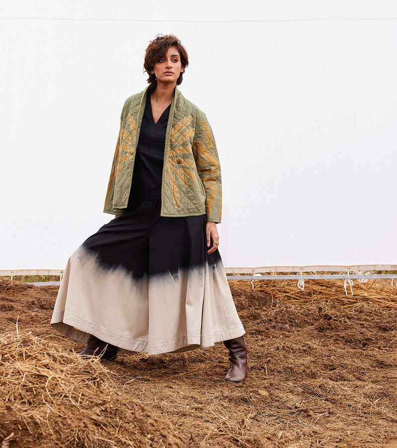 Lawn jacket cotton by Khara Kapas in green for women Worldwide