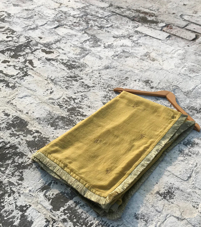 Sunehri Dupatta Dupattas by Khara Kapas in yellow for women Worldwide