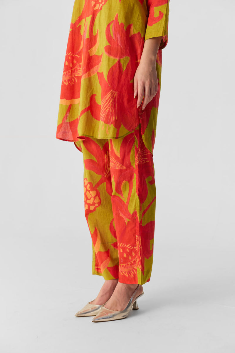 LIAN LIME COTTON KURTA SET cotton by Yam in multi color for women Worldwide
