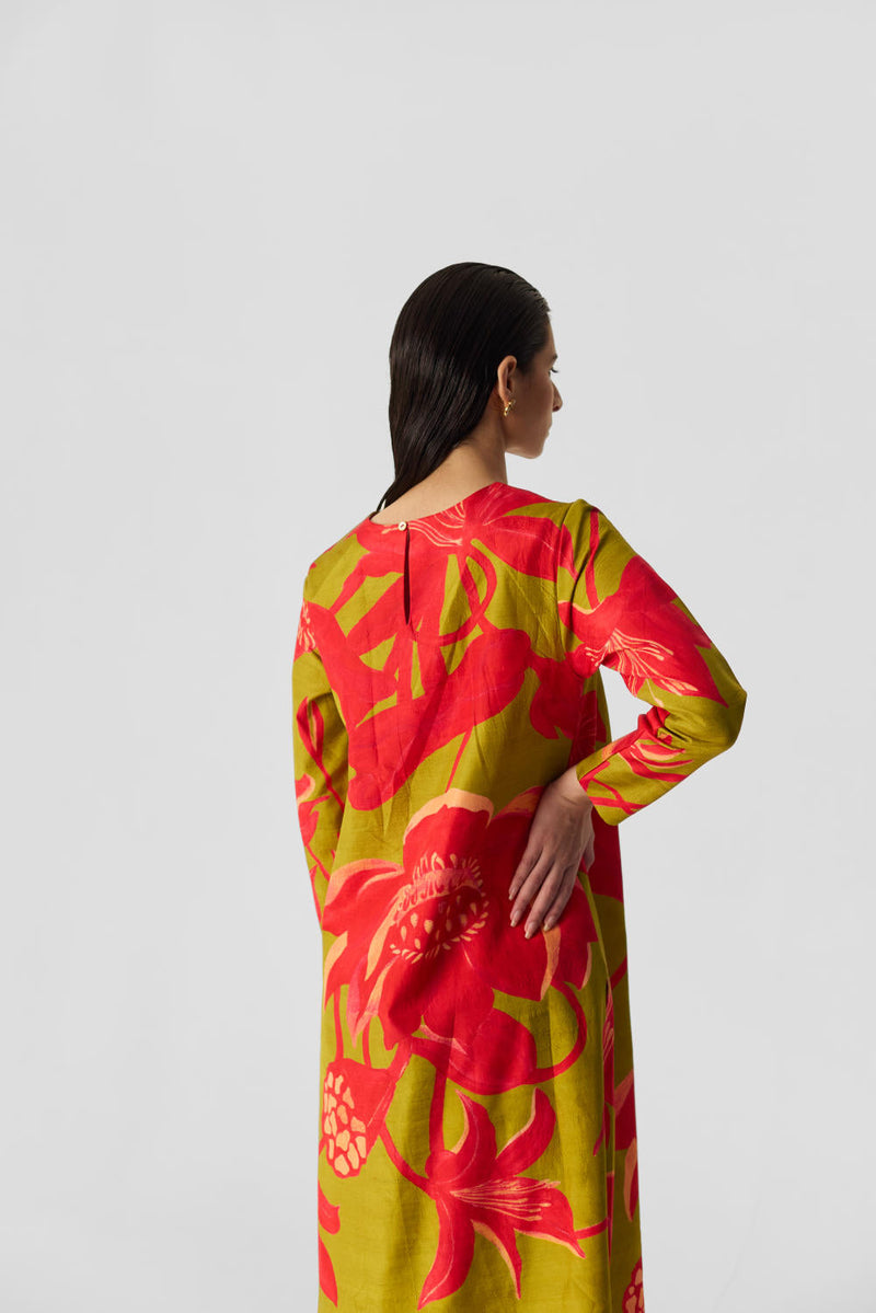 LIAN LIME LONG KURTA SET silk by Yam in multi color for women Worldwide