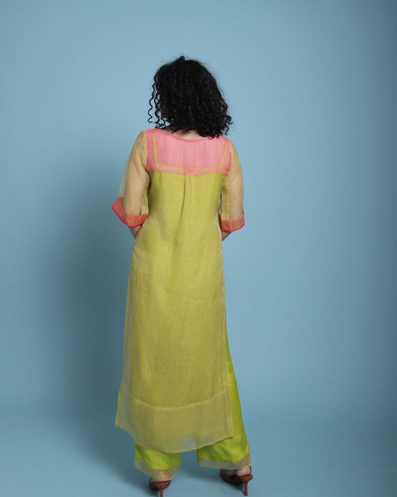 Life in Pink Organza Kurta set Co-ord Set,Kurta Sets by Rajiramniq for women Worldwide