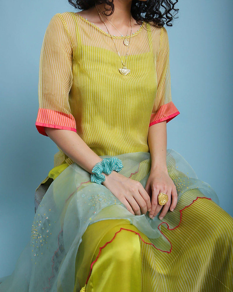 Life in Pink Organza Kurta set Co-ord Set,Kurta Sets by Rajiramniq for women Worldwide
