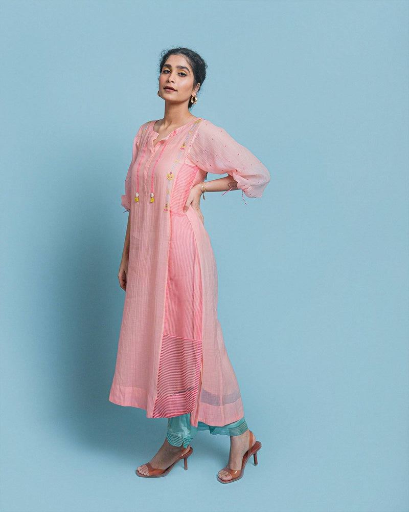Life In pink Side panel kurta set Co-ord Set,Kurta Sets by Rajiramniq for women Worldwide