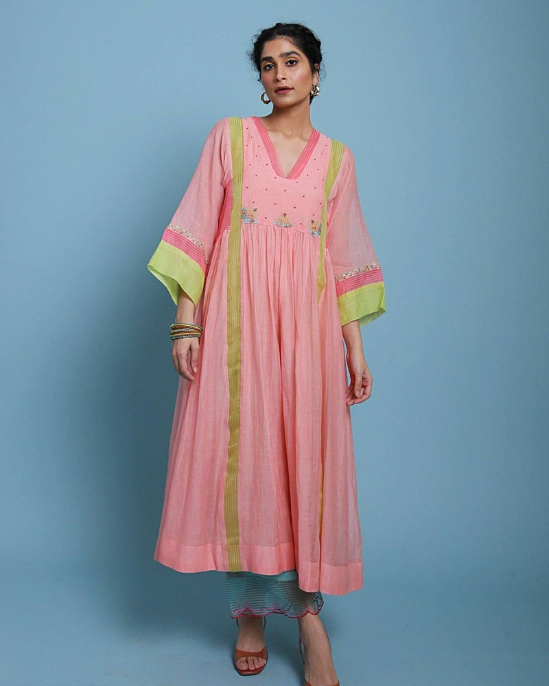 Life in Pink side puckering Kurta Set Co-ord Set,Kurta Sets by Rajiramniq for women Worldwide