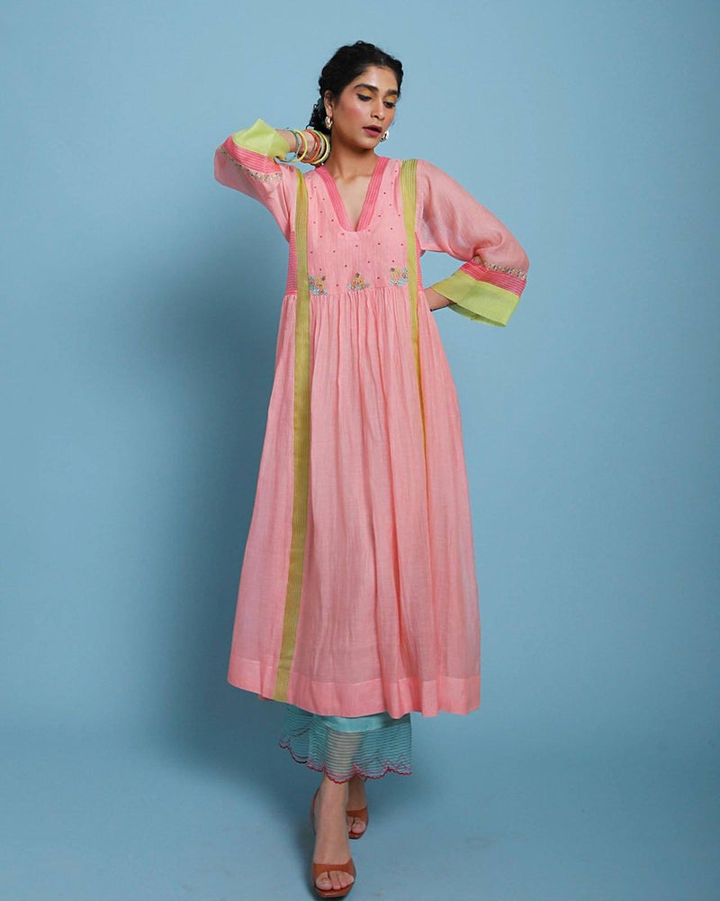 Life in Pink side puckering Kurta Set Co-ord Set,Kurta Sets by Rajiramniq for women Worldwide