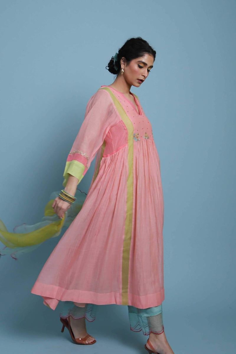 Life in Pink side puckering Kurta Set Co-ord Set,Kurta Sets by Rajiramniq for women Worldwide