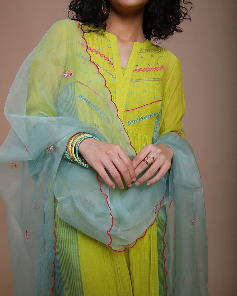 Life In Pink Yoke flower sleeves kurta set Co-ord Set,Kurta Sets by Rajiramniq for women Worldwide