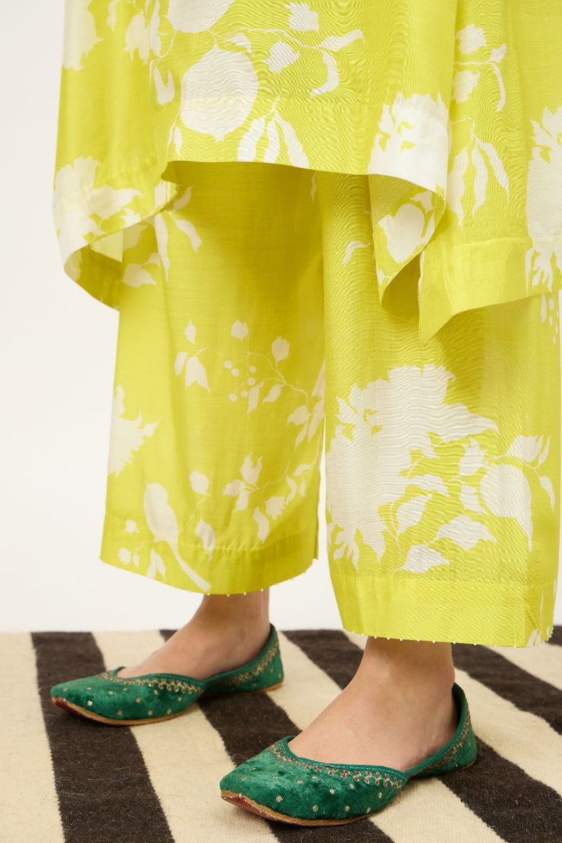 Bloome Lime Kurta Set And Chintz Organza Dupatta