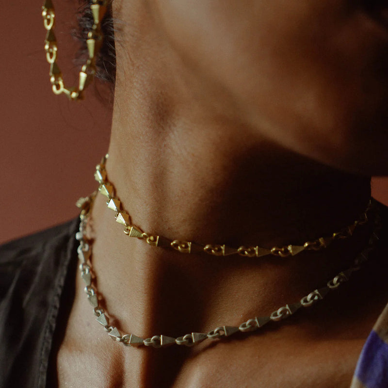 5-in-1 Love String and Studs brass neckpiece by Surmeyi for women Worldwide
