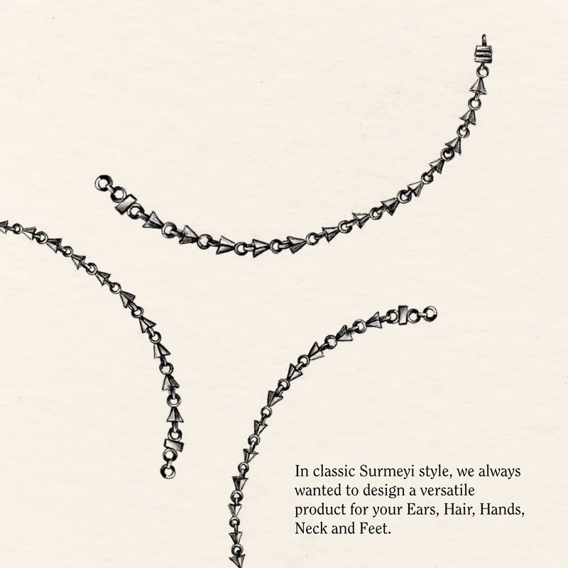 5-in-1 Love String and Studs brass neckpiece by Surmeyi for women Worldwide