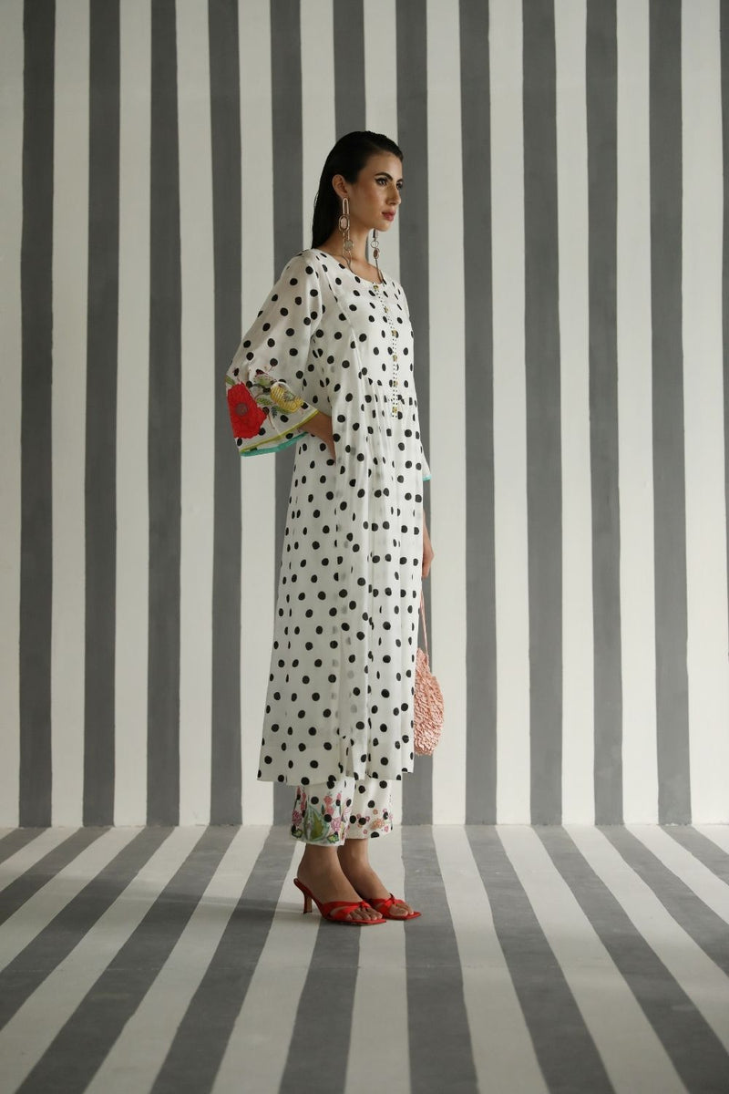 LOVE TO DOT FRONT PUCKERING KURTA SET Kurta Sets by Rajiramniq for women Worldwide