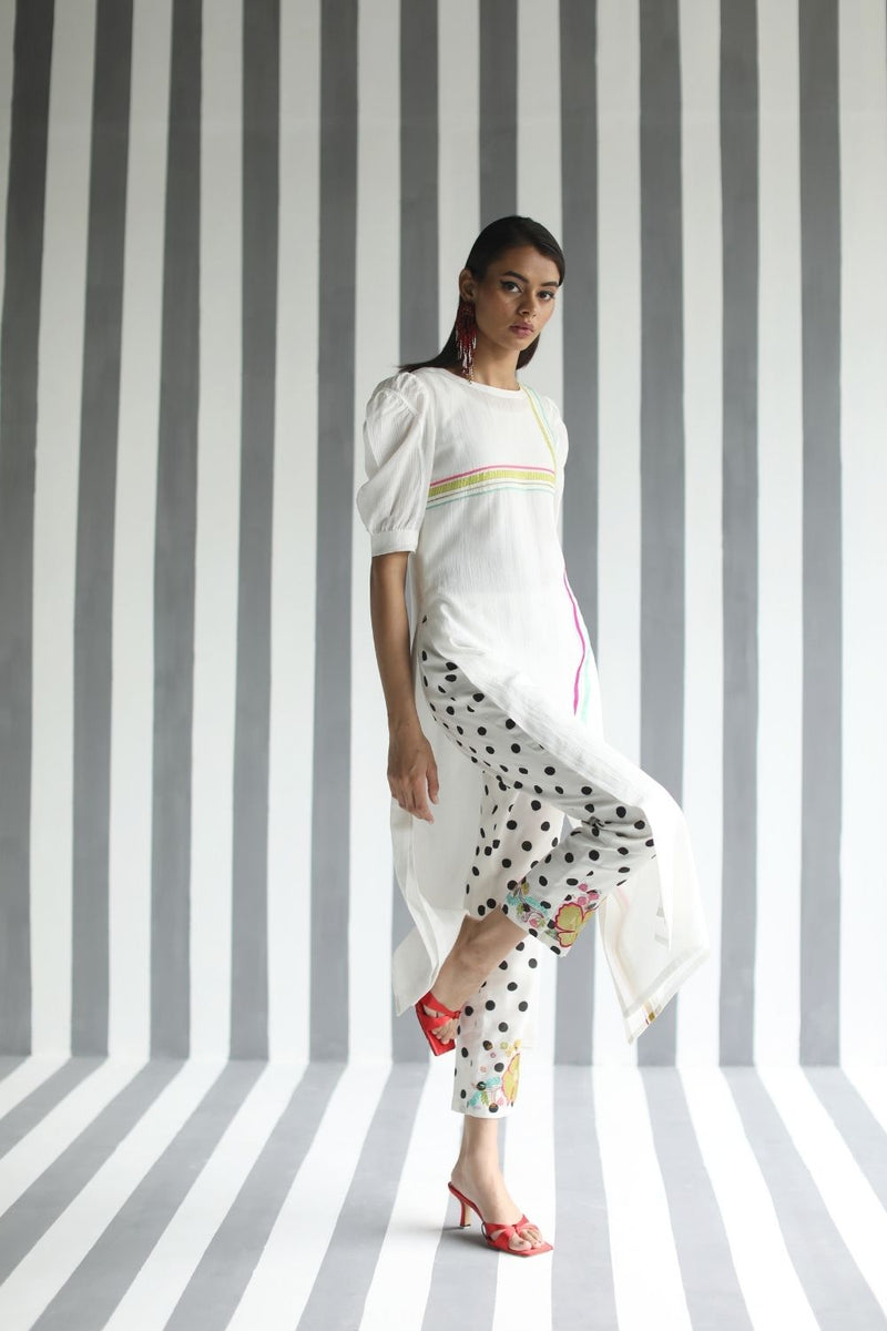 LOVE TO DOT LINE KURTA SET Kurta Sets by Rajiramniq for women Worldwide