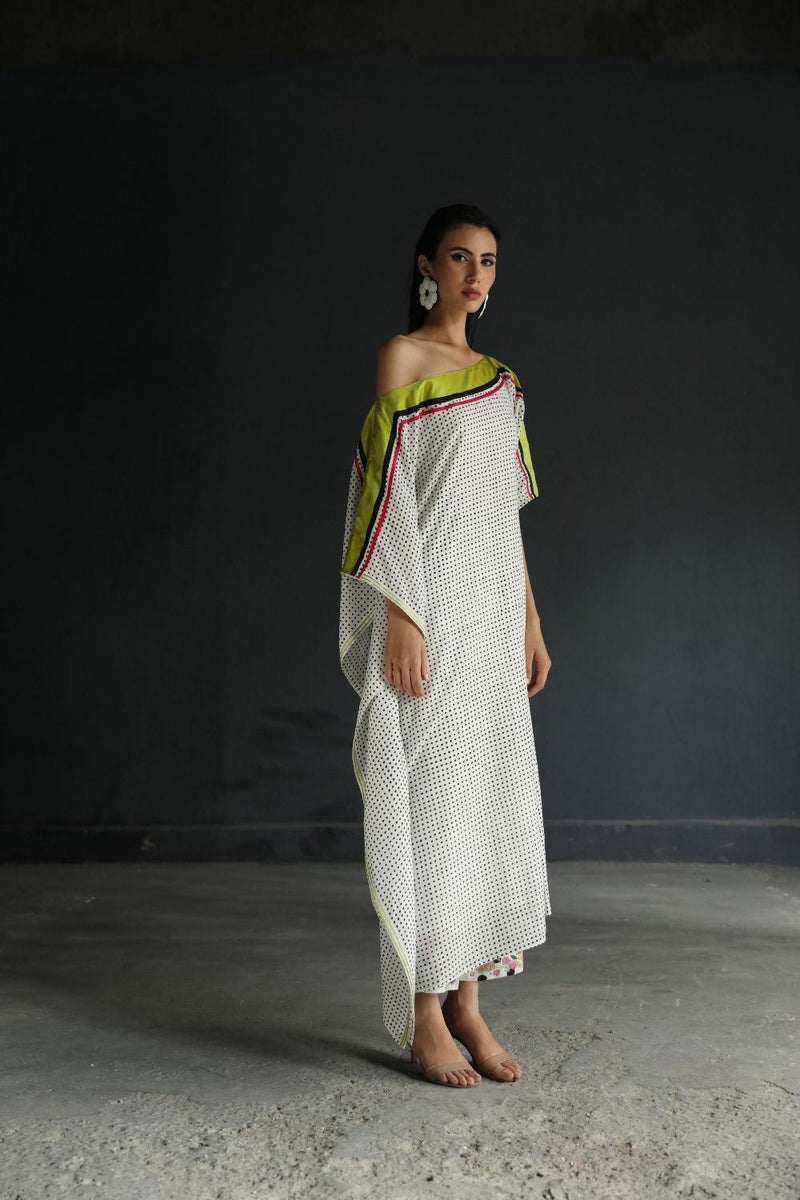 LOVE TO DOT OFF - SHOULDER KAFTAN SET Kurta Sets by Rajiramniq for women Worldwide