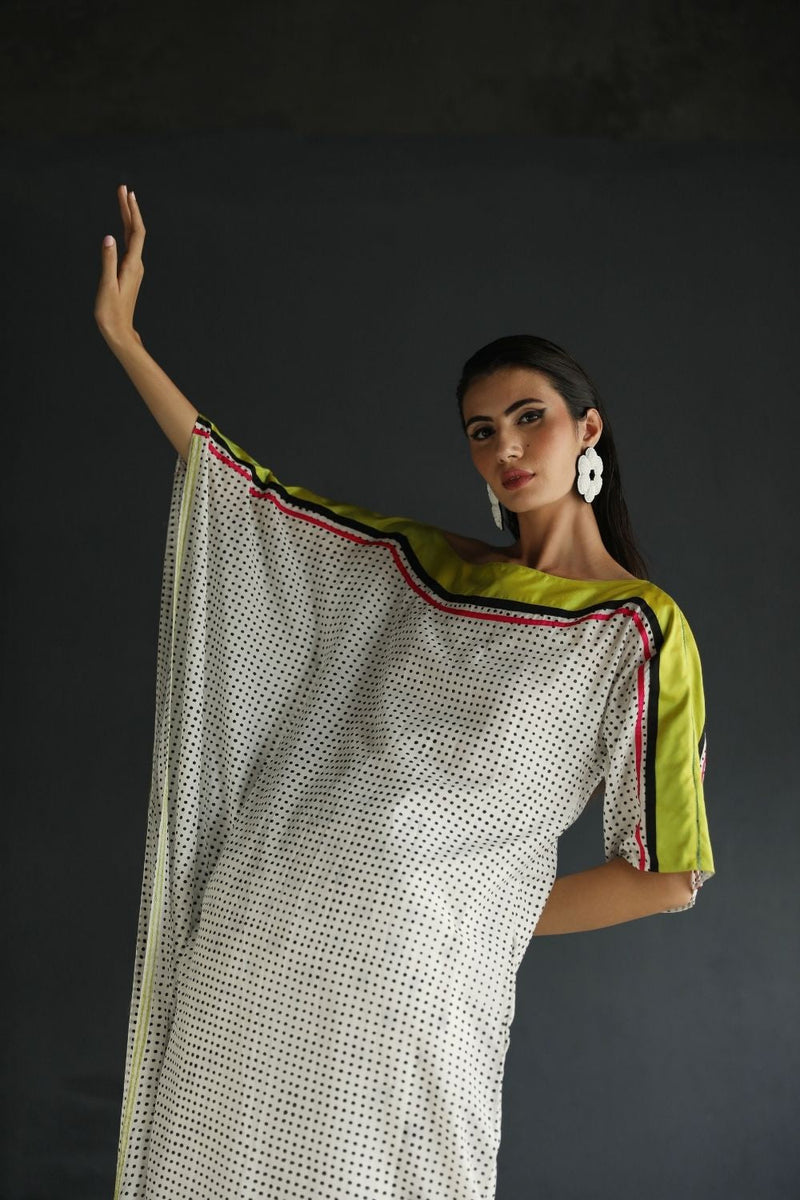 LOVE TO DOT OFF - SHOULDER KAFTAN SET Kurta Sets by Rajiramniq for women Worldwide