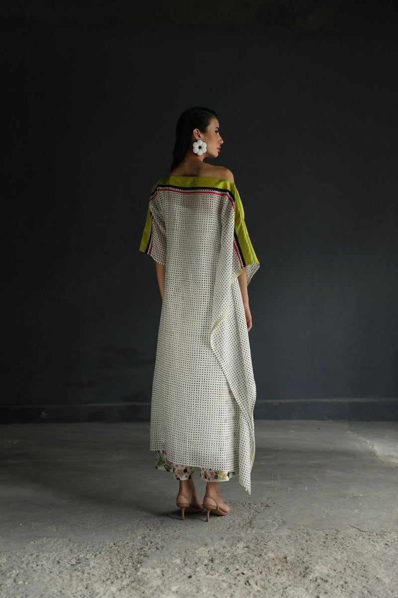 LOVE TO DOT OFF - SHOULDER KAFTAN SET Kurta Sets by Rajiramniq for women Worldwide