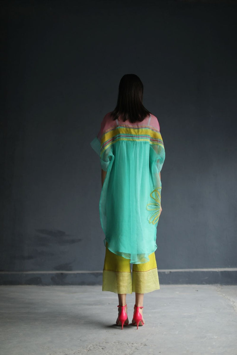 LOVE TO DOT ORGANZA FLOWER SHIRT SET Kurta Sets by Rajiramniq for women Worldwide
