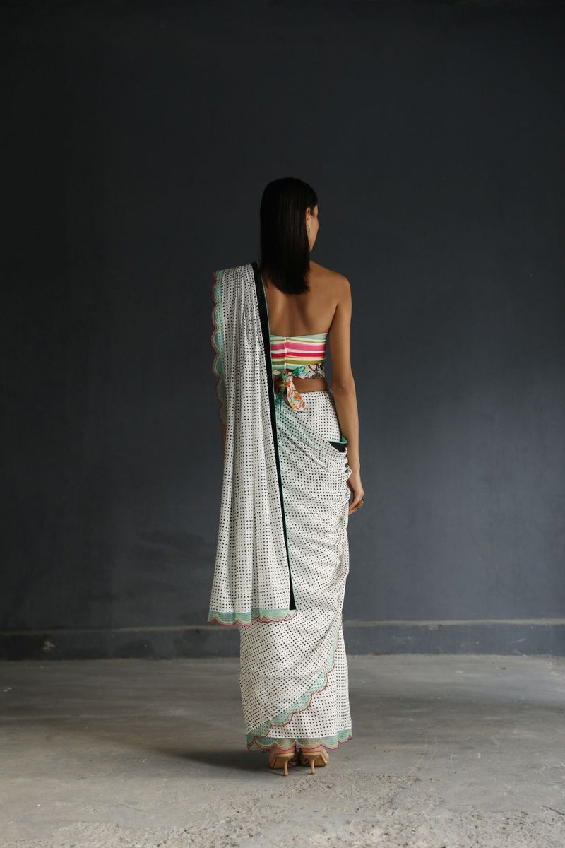 LOVE TO DOT POLKA SARI Sarees by Rajiramniq for women Worldwide