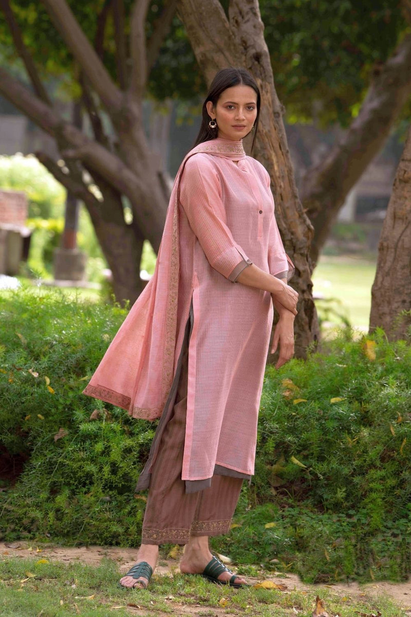 Madhvi Pink Kurta Set by Priti Prashant for women Worldwide