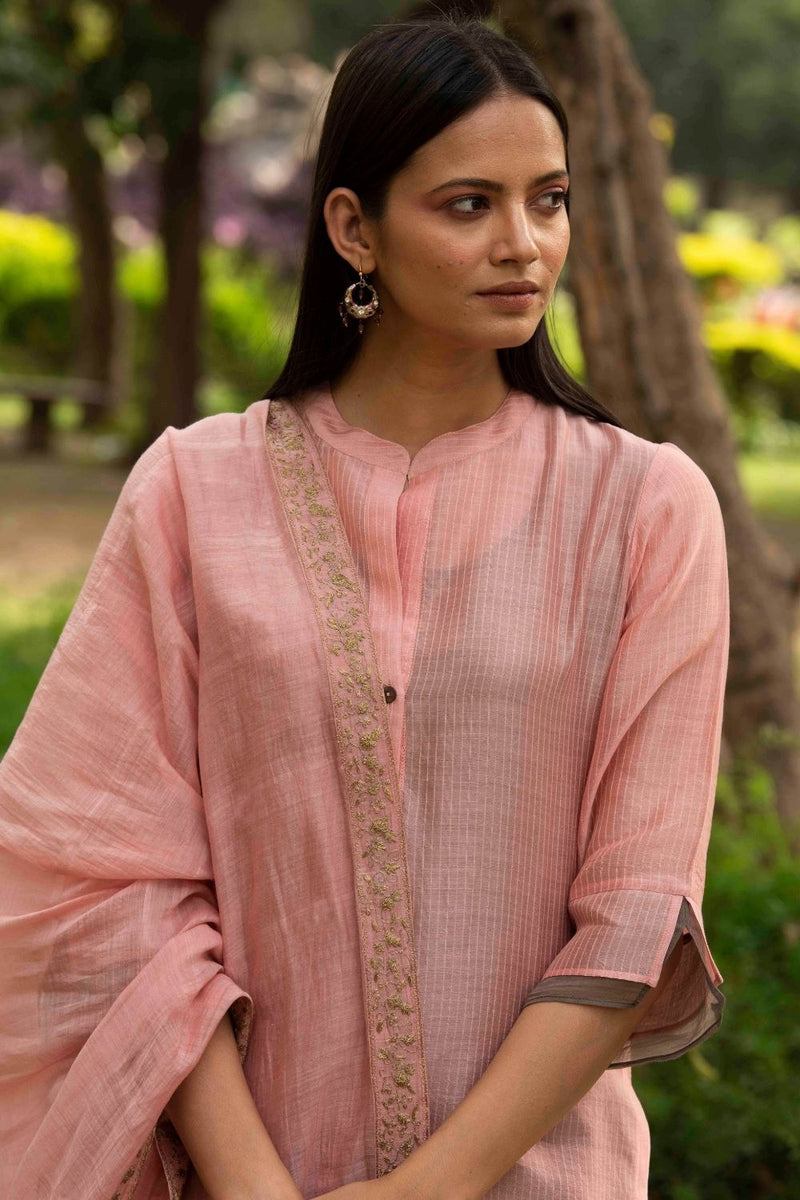 Madhvi Pink Kurta Set by Priti Prashant for women Worldwide