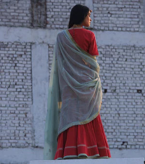 Khwaab sharara set cotton Kurta/Kurta Sets by Khara Kapas for women Worldwide