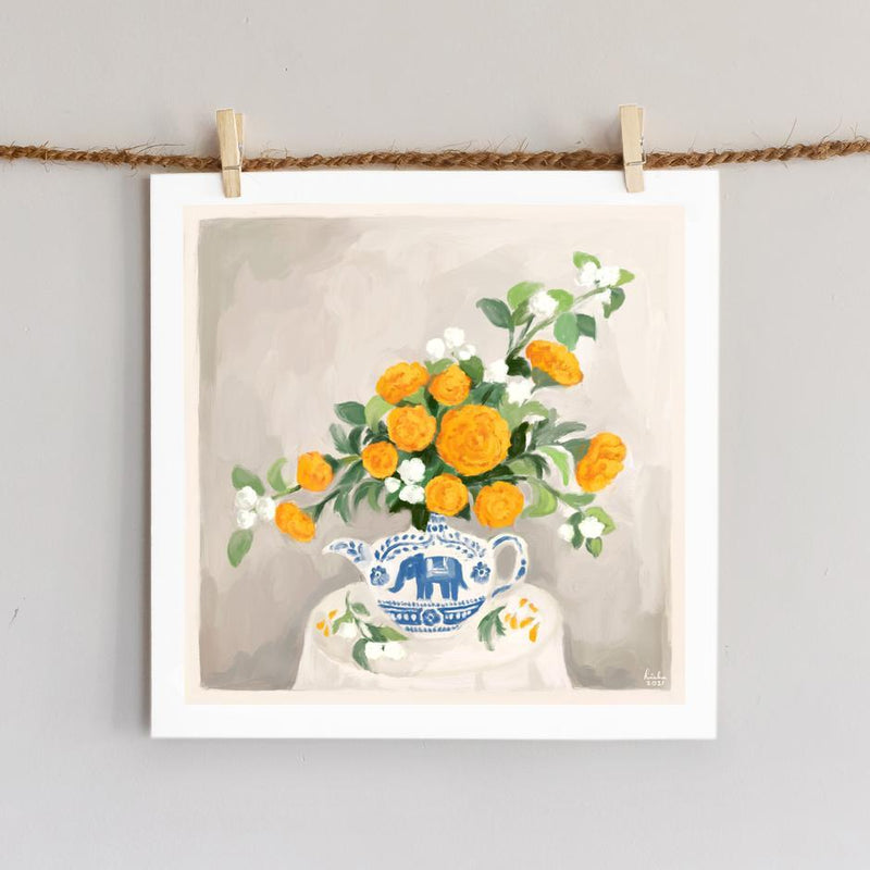 Marigolds & Mogra Art Richa Kashelkar