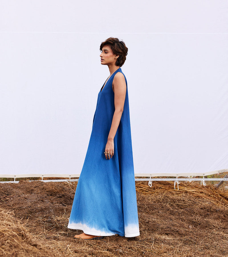 Marine jumpsuit by Khara Kapas in blue for women Worldwide