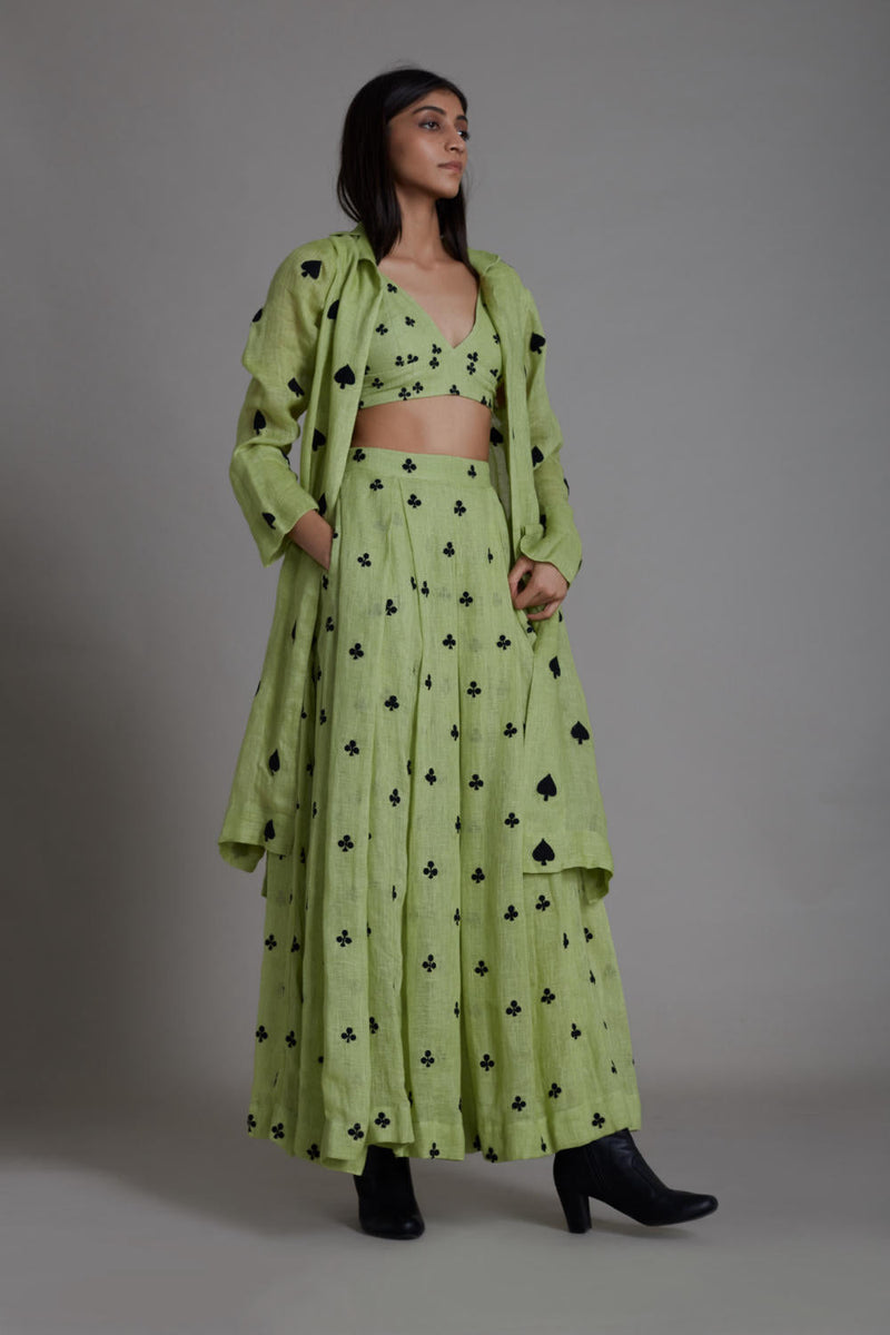 MATI CLUB COVER LEHENGA SET-GREEN by Mati for women Worldwide
