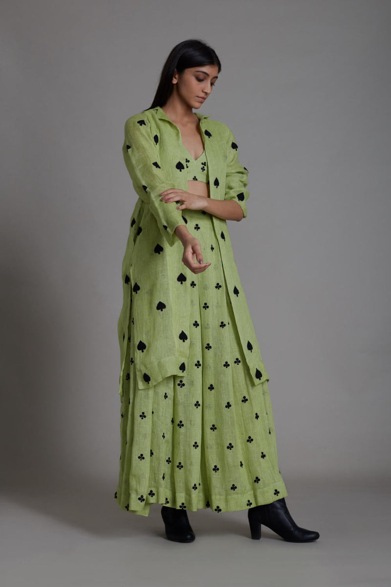 MATI CLUB COVER LEHENGA SET-GREEN by Mati for women Worldwide