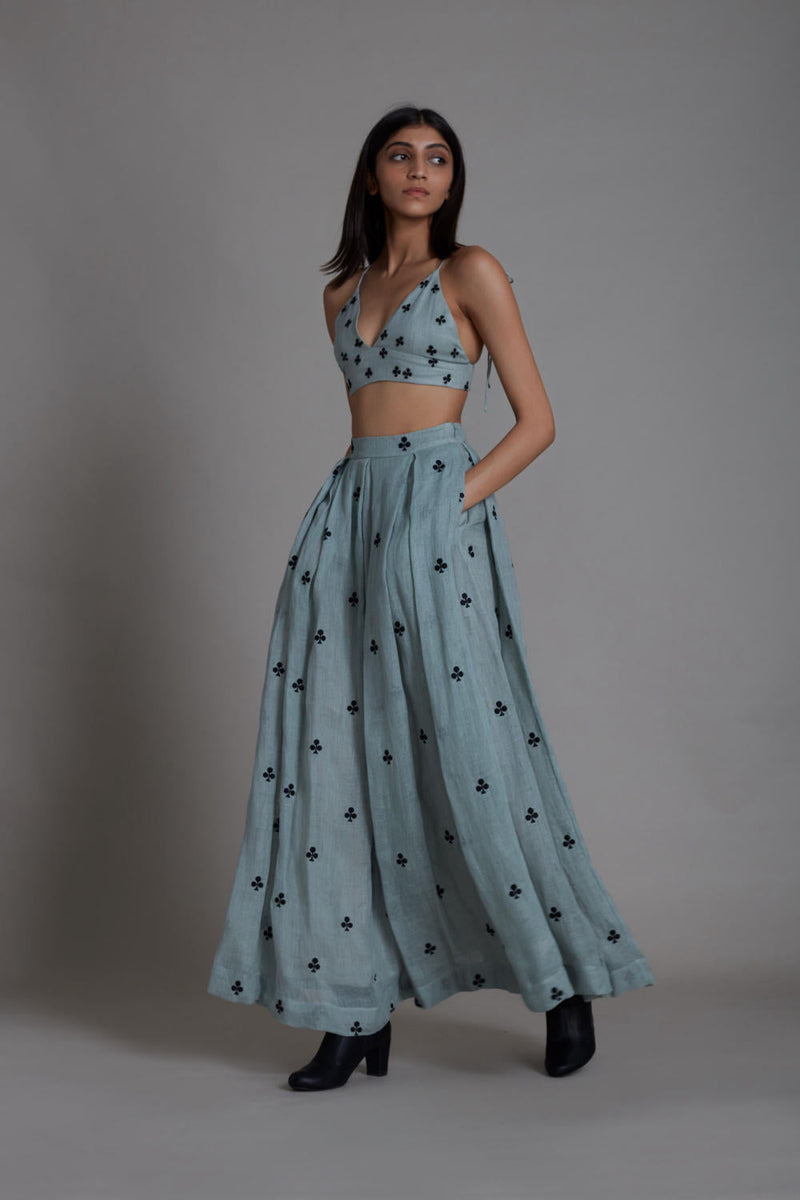MATI CLUB LEHENGA SET-BLUE by Mati for women Worldwide