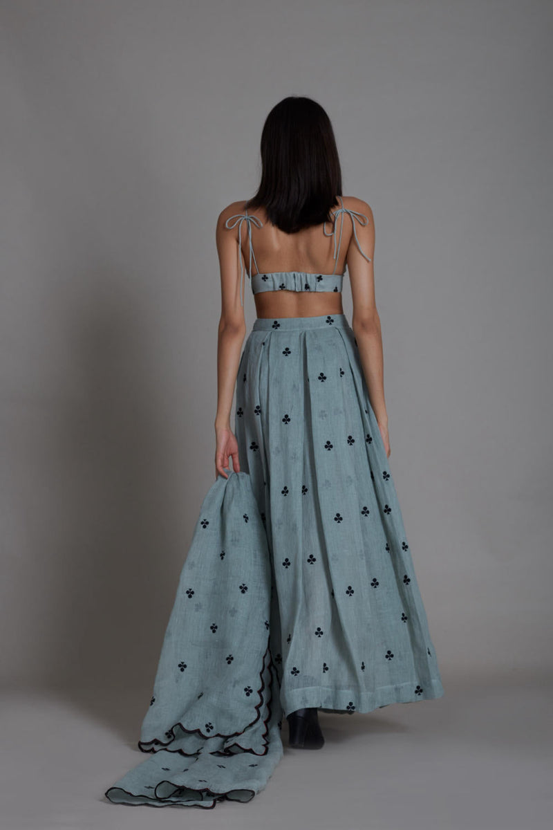 MATI CLUBS COUNTER LEHENGA SET-BLUE Lehenga Set by Mati for women Worldwide