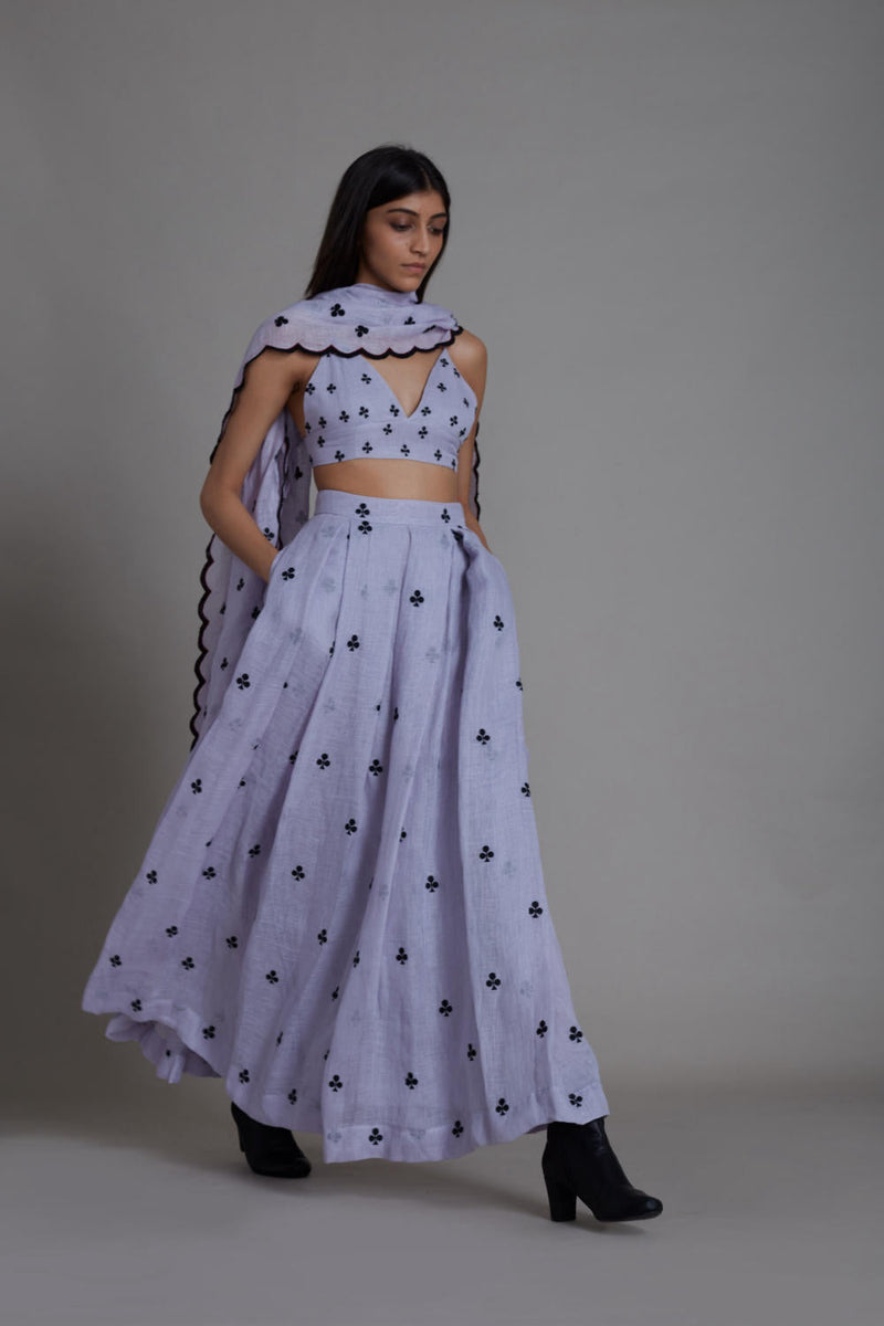 MATI CLUBS COUNTER LEHENGA SET-LAVENDER Lehenga Set by Mati for women Worldwide