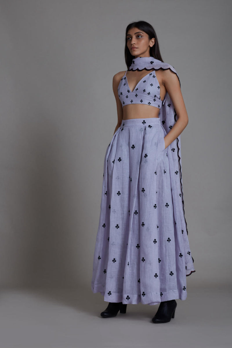 MATI CLUBS COUNTER LEHENGA SET-LAVENDER Lehenga Set by Mati for women Worldwide
