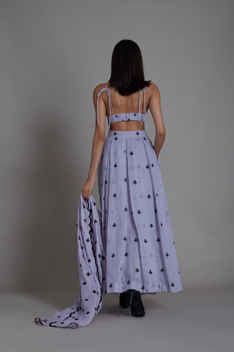 MATI CLUBS COUNTER LEHENGA SET-LAVENDER Lehenga Set by Mati for women Worldwide