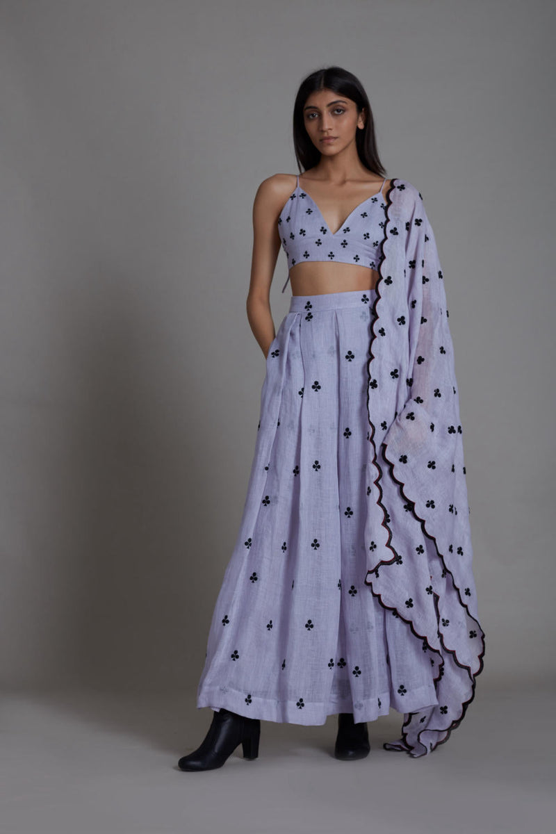 MATI CLUBS COUNTER LEHENGA SET-LAVENDER Lehenga Set by Mati for women Worldwide