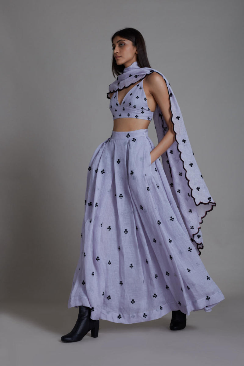 MATI CLUBS COUNTER LEHENGA SET-LAVENDER Lehenga Set by Mati for women Worldwide