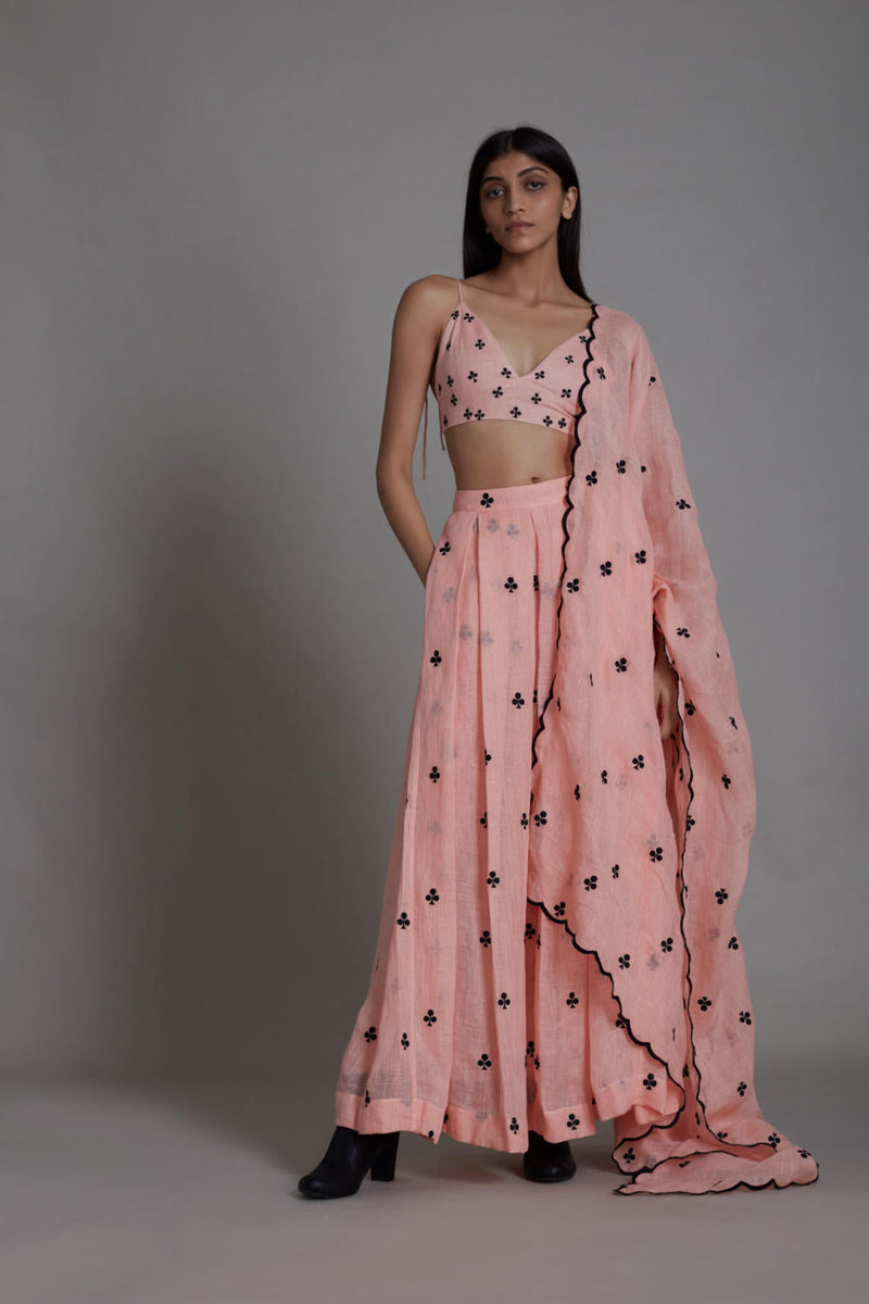 MATI CLUBS COUNTER LEHENGA SET-PINK Lehenga Set by Mati for women Worldwide