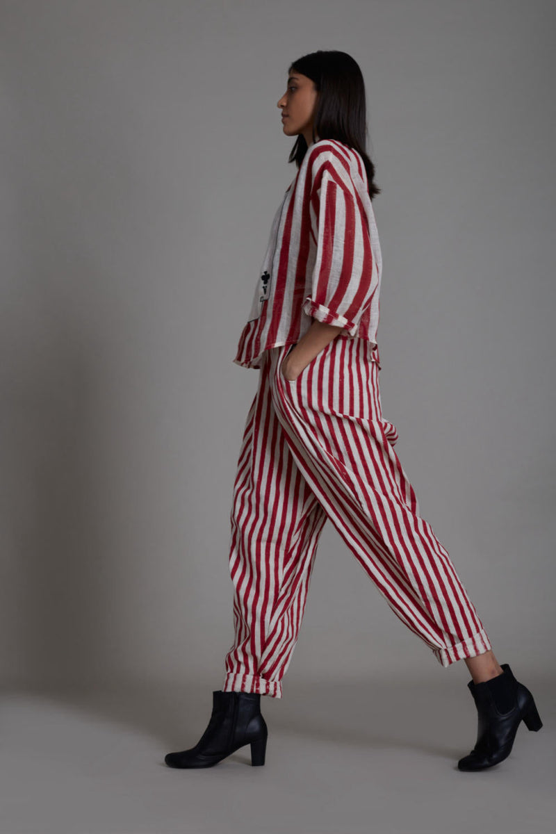 MATI IKKA COORD SET-RED STRIPE (set of 2) Co-ord Set by Mati for women Worldwide