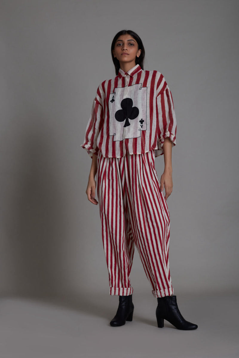 MATI IKKA COORD SET-RED STRIPE (set of 2) Co-ord Set by Mati for women Worldwide