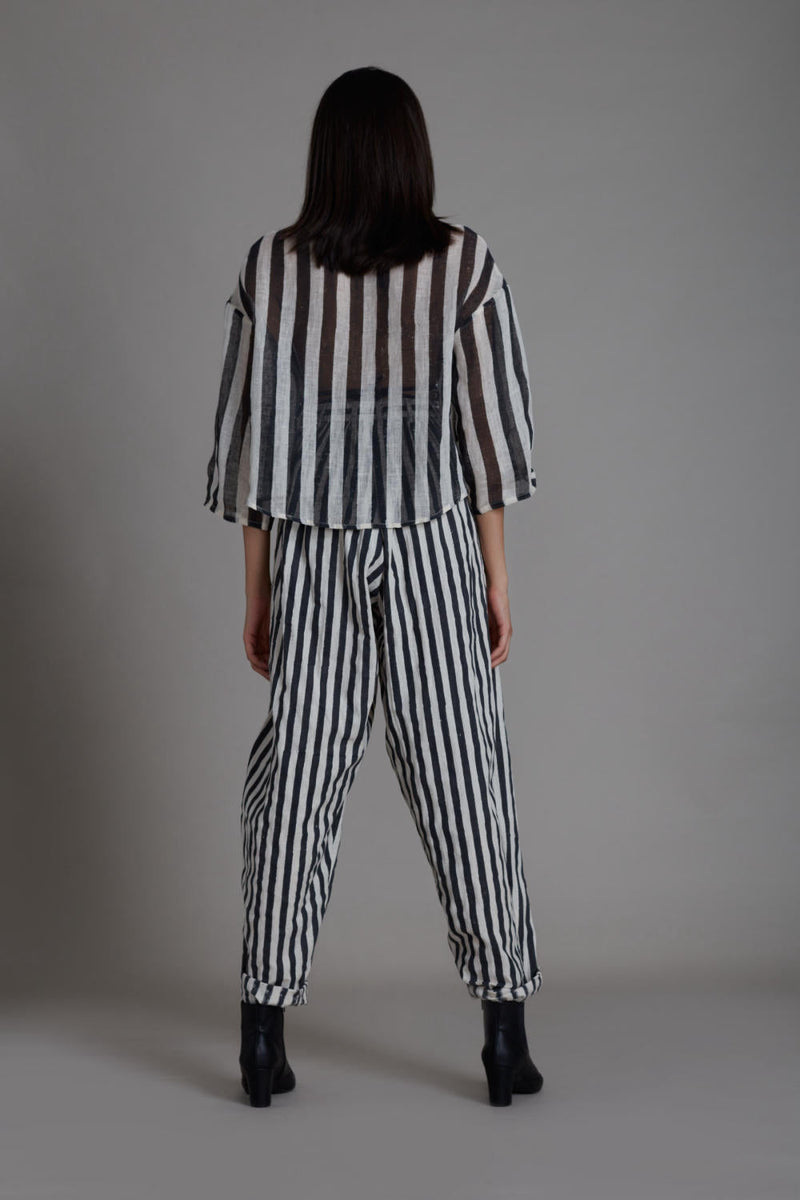 MATI IKKA LINEN SHIRT-BLACK STRIPE Top & Tunics by Mati for women Worldwide