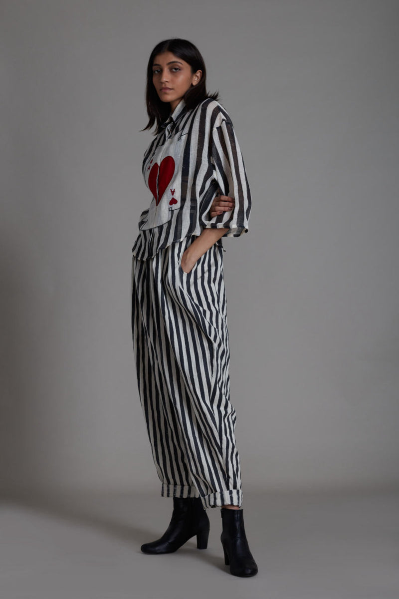 MATI IKKA LINEN SHIRT-BLACK STRIPE Top & Tunics by Mati for women Worldwide