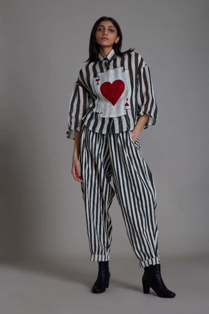 MATI IKKA LINEN SHIRT-BLACK STRIPE Top & Tunics by Mati for women Worldwide