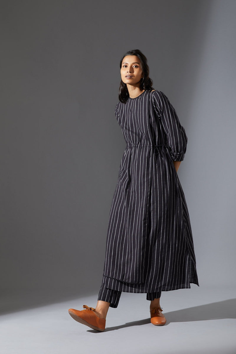 MATI OVERLAP TUNIC- AW BLACK by Mati in black color for women Worldwide