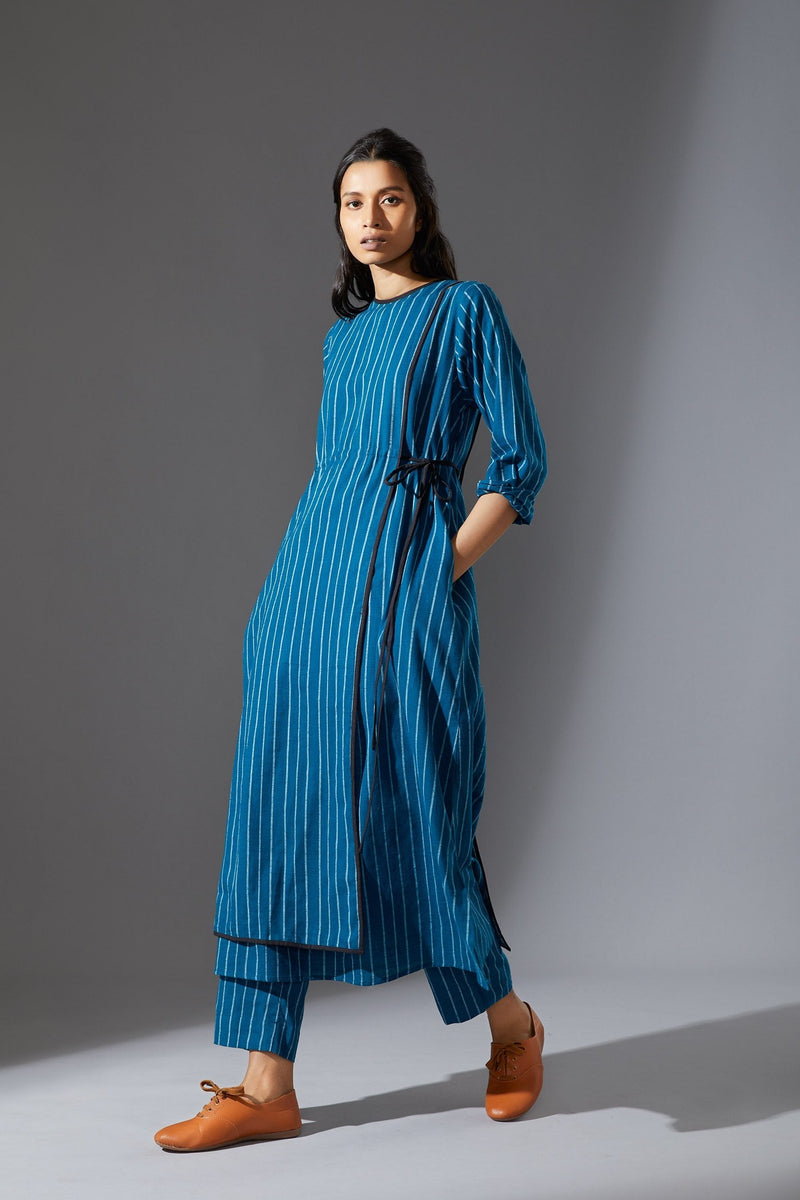 MATI OVERLAP TUNIC- AW BLUE by Mati for women Worldwide