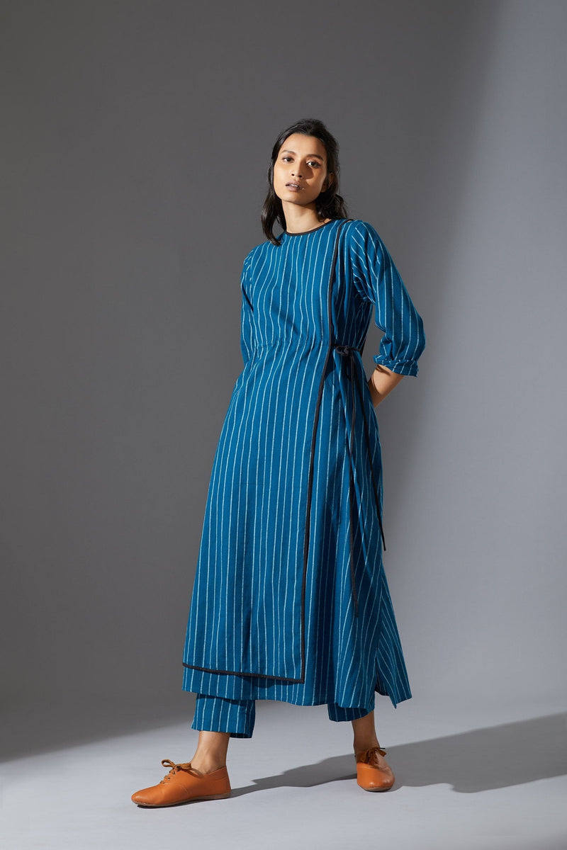 MATI OVERLAP TUNIC- AW BLUE by Mati for women Worldwide