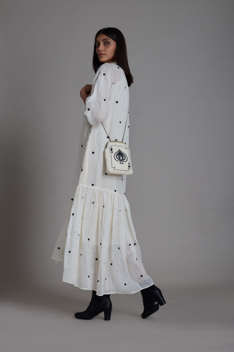 MATI QUEEN OF HEART DRESS-OATMEAL by Mati in white color for women Worldwide
