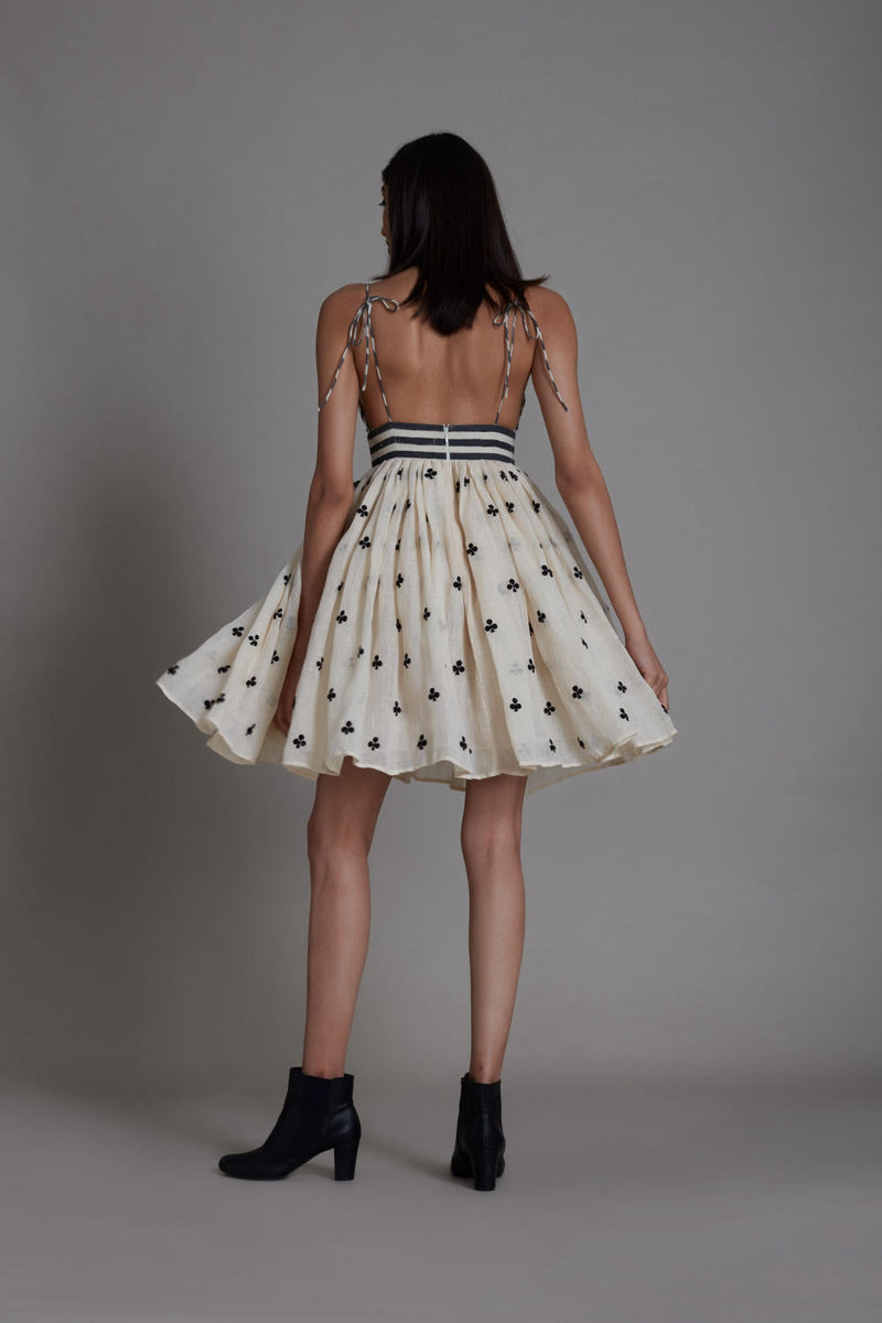MATI RUMMY DRESS-OATMEAL CLUBS by Mati in white color for women Worldwide