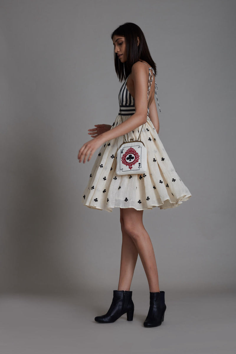 MATI RUMMY DRESS-OATMEAL CLUBS by Mati in white color for women Worldwide