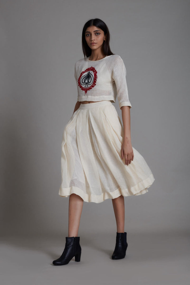 MATI SOLO SPADE TOP-OATMEAL Top & Tunics by Mati in white color for women Worldwide